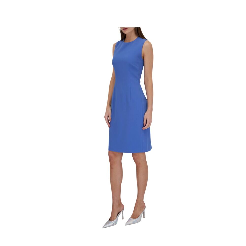 New Lafayette 148 Cobalt Sheath Dress Size 14 Sleeveless Classic Work Wear Chic